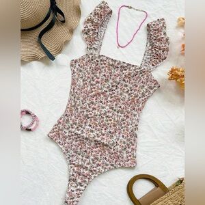 NEW Floral Print Bodysuit